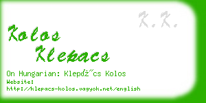 kolos klepacs business card